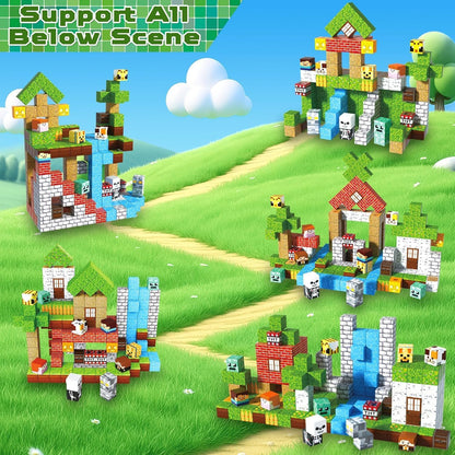 Magtribe™【Forest Life】Magnetic Building Blocks | 100-300 PCS | 0.8" | Village