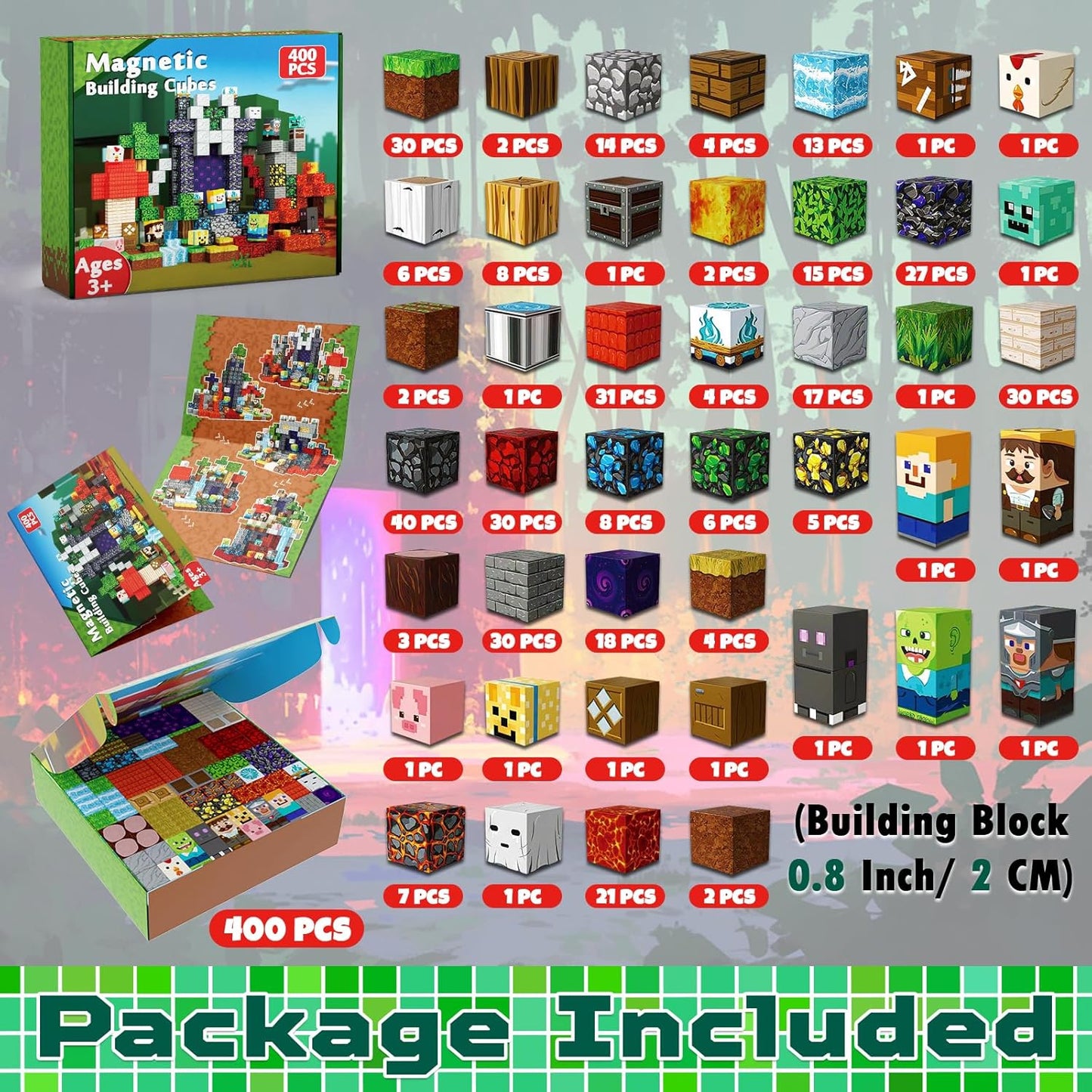 Magtribe™【Magic x Forest】Magnetic Building Blocks | 100-500 PCS | 0.8" | Adventure
