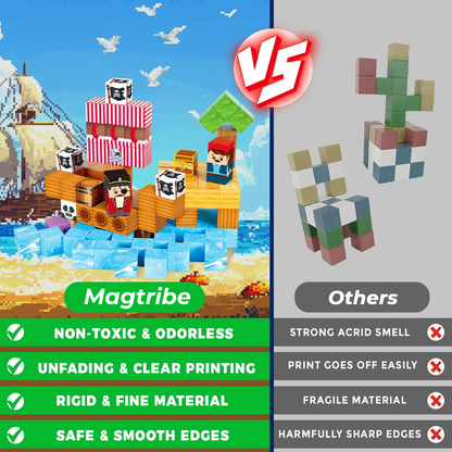 Magtribe™【Pirate Ship】Magnetic Building Blocks | 100 PCS | 0.8" | Fiction
