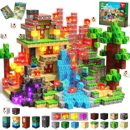 Magtribe™【Death Mountain】Magnetic Building Blocks | 200-400 PCS | 0.8" | Glowing