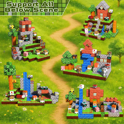Magtribe™【Grassland Fun】Magnetic Building Blocks | 100-300 PCS | 0.8" | Village