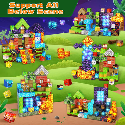 Magtribe™【Volcano Basin】Magnetic Building Blocks | 150-300 PCS | 0.8" | Glowing
