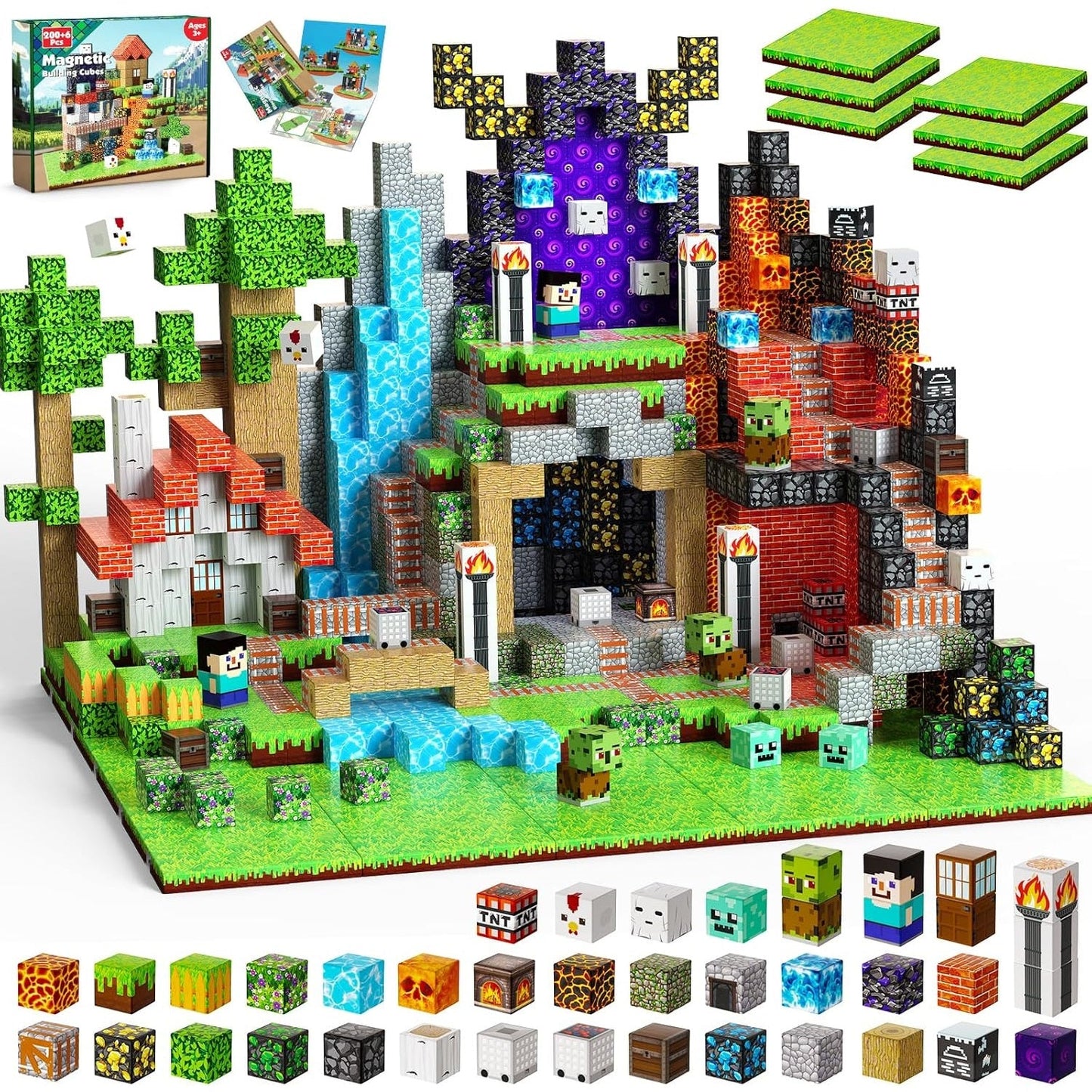 Magtribe™【Mining Cart】Magnetic Building Blocks | 150-200 PCS | 0.8" | Panel