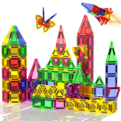 Magtribe™【Geometric Set】Magnetic Building Blocks | 75-100 PCS | 1.5" | Tile