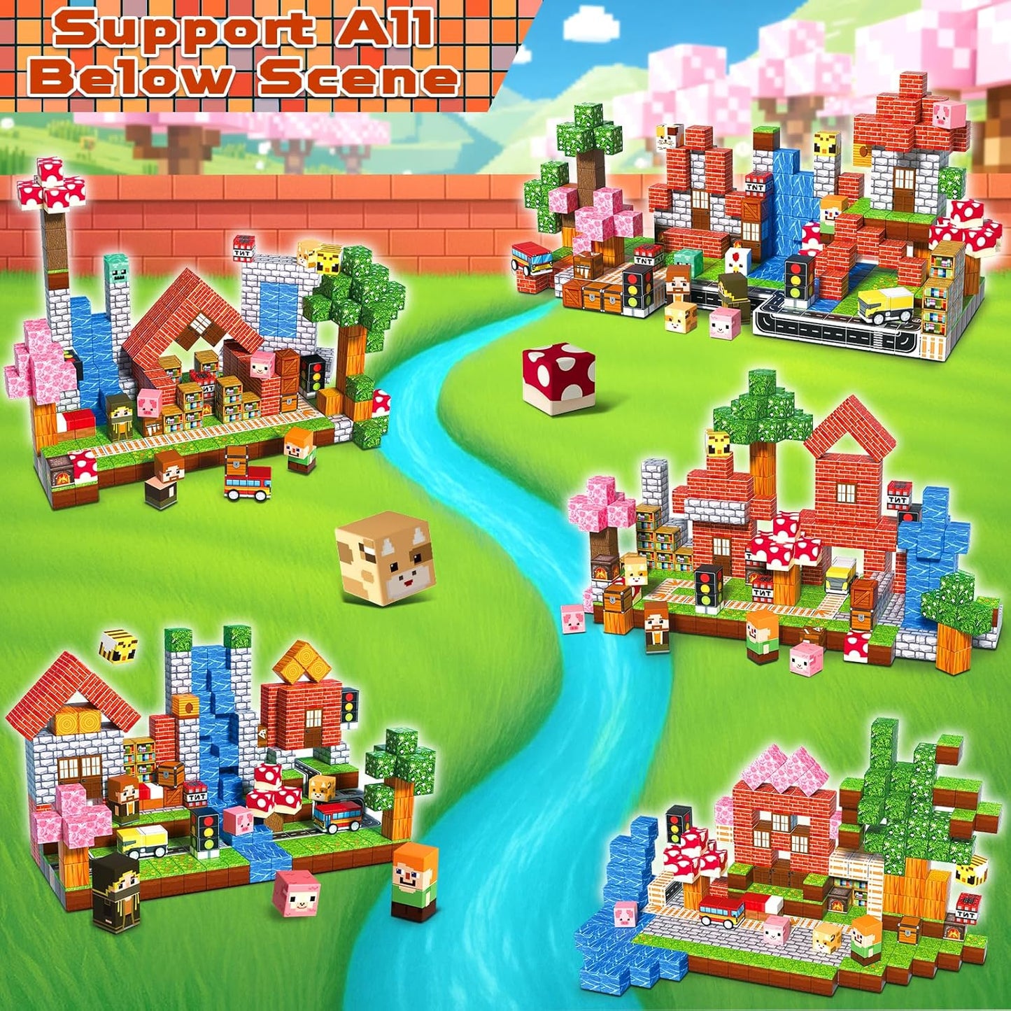 Magtribe™【Suburb City】Magnetic Building Blocks | 100-300 PCS | 0.8" | Village
