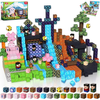 Magtribe™【Pink x Forest x Dark】Magnetic Building Blocks | 200 PCS | 0.8" | Adventure