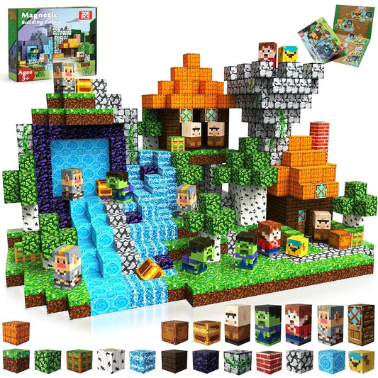 Magtribe™【Pixel World】Magnetic Building Blocks | 200 PCS | 0.8" | Adventure