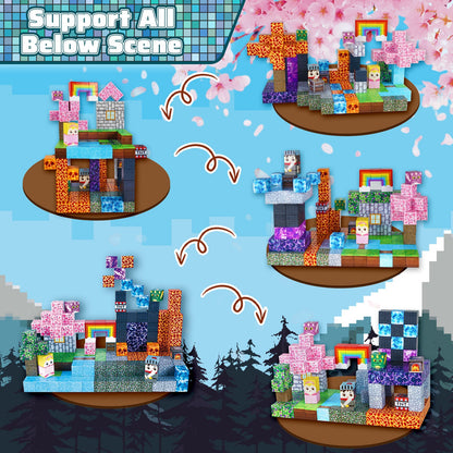 Magtribe™【Pink x Dark】Magnetic Building Blocks | 150 PCS | 0.8" | Adventure