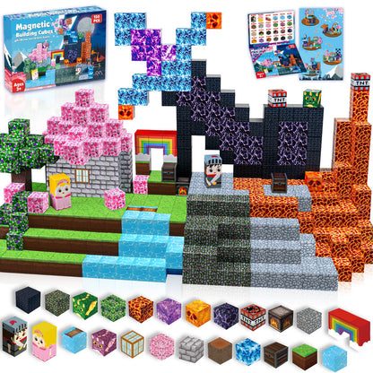Magtribe™【Pink x Dark】Magnetic Building Blocks | 150 PCS | 0.8" | Adventure