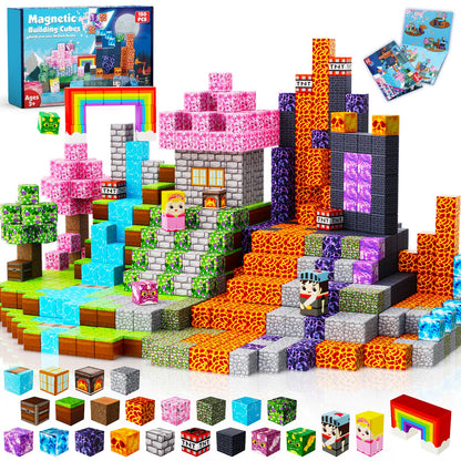 Magtribe™【Pink x Dark】Magnetic Building Blocks | 150 PCS | 0.8" | Adventure