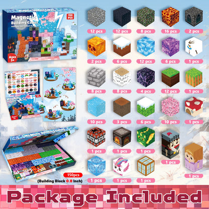 Magtribe™【Forest x Glacier x Dark】Magnetic Building Blocks | 150 PCS | 0.8" | Adventure