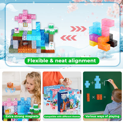 Magtribe™【Forest x Glacier x Dark】Magnetic Building Blocks | 150 PCS | 0.8" | Adventure