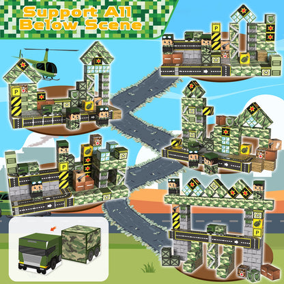 Magtribe™【Battle Ground】Magnetic Building Blocks | 100 PCS | 0.8" | Fiction