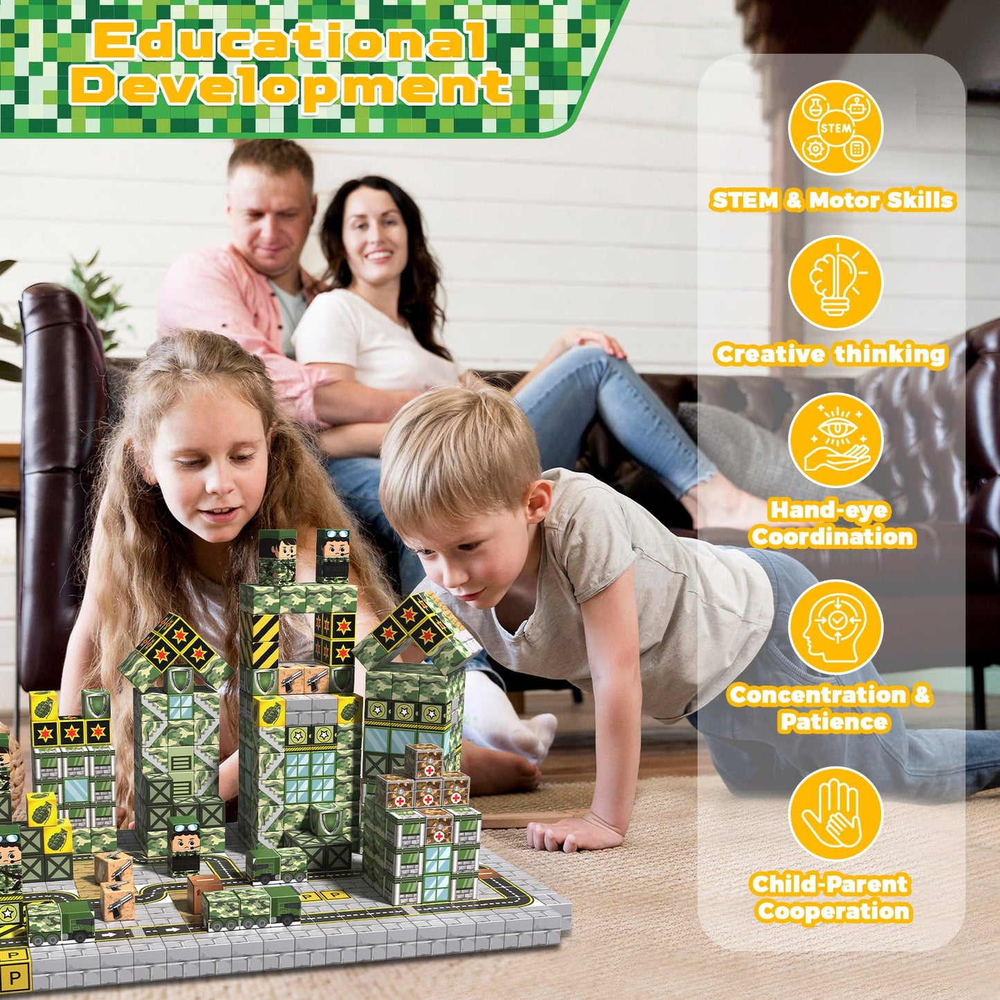 Magtribe™【Battle Ground】Magnetic Building Blocks | 100 PCS | 0.8" | Fiction