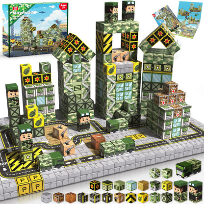 Magtribe™【Battle Ground】Magnetic Building Blocks | 100 PCS | 0.8" | Fiction