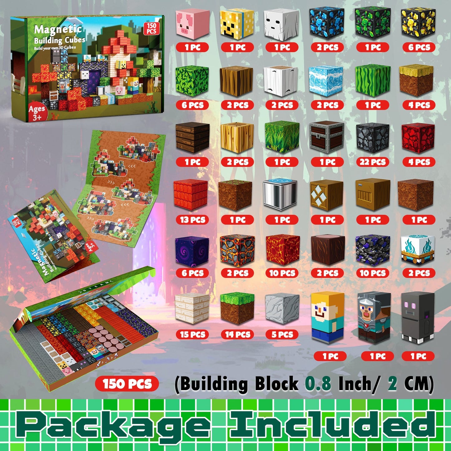 Magtribe™【Magic x Forest】Magnetic Building Blocks | 100-500 PCS | 0.8" | Adventure