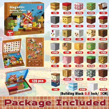 Magtribe™【Rural Farm】Magnetic Building Blocks | 120-150 PCS | 0.8" | Village