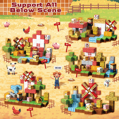 Magtribe™【Rural Farm】Magnetic Building Blocks | 120-150 PCS | 0.8" | Village