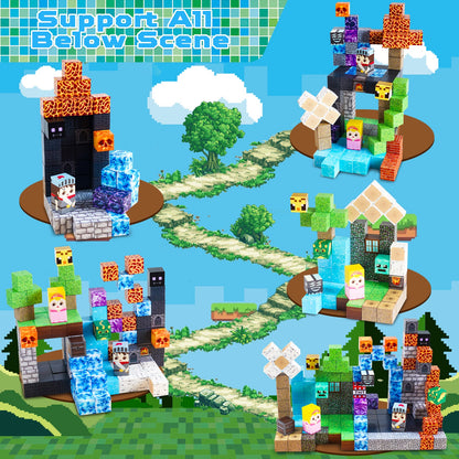 Magtribe™【Grass x Dark】Magnetic Building Blocks | 150 PCS | 0.8" | Adventure