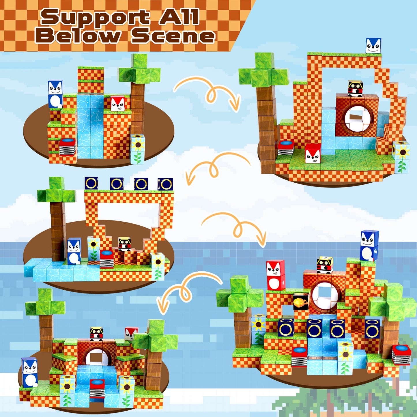 Magtribe™【Running Track】Magnetic Building Blocks | 100 PCS | 0.8" | Fiction