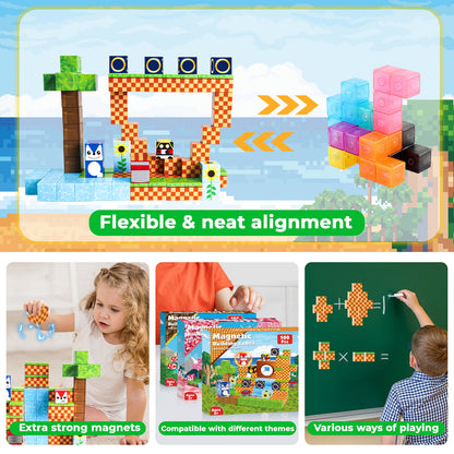 Magtribe™【Running Track】Magnetic Building Blocks | 100 PCS | 0.8" | Fiction