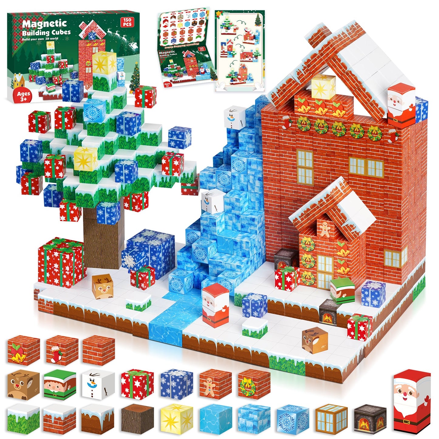 Magtribe™【Christmas Eve】Magnetic Building Blocks | 150 PCS | 0.8" | Village