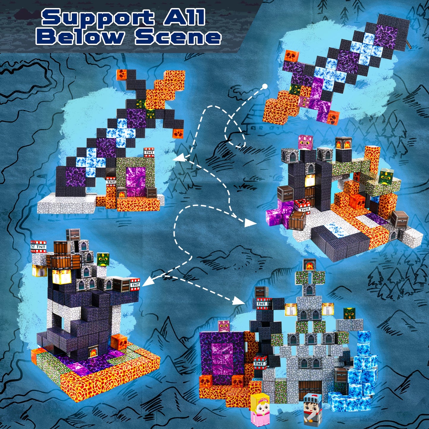 Magtribe™【Dark Realm】Magnetic Building Blocks | 100-150 PCS | 0.8" | Adventure