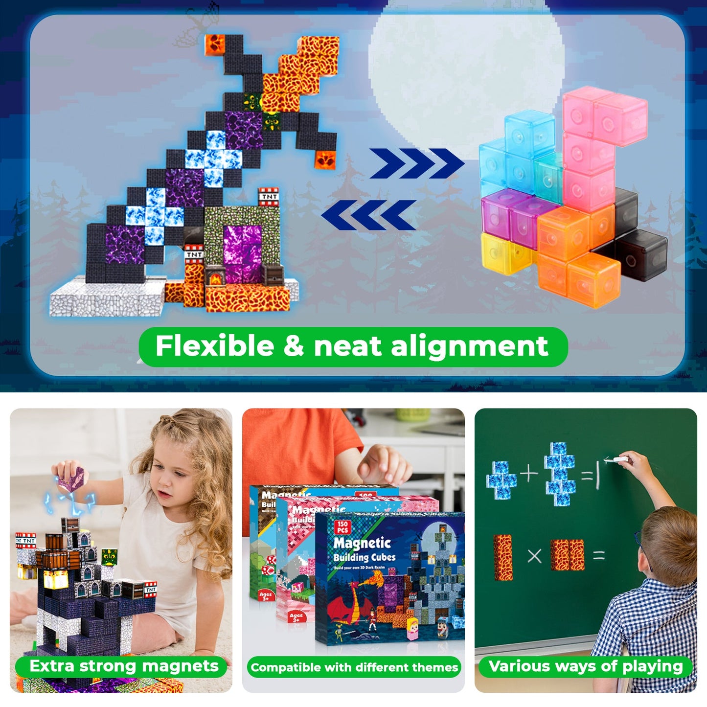 Magtribe™【Dark Realm】Magnetic Building Blocks | 100-150 PCS | 0.8" | Adventure