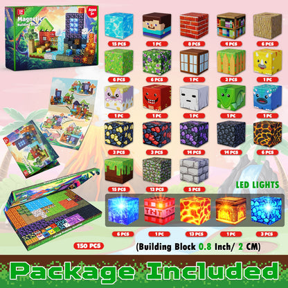 Magtribe™【Volcano Basin】Magnetic Building Blocks | 150-300 PCS | 0.8" | Glowing