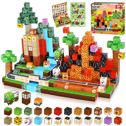 Magtribe™【Dinosaur Age】Magnetic Building Blocks | 100 PCS | 0.8" | Fiction