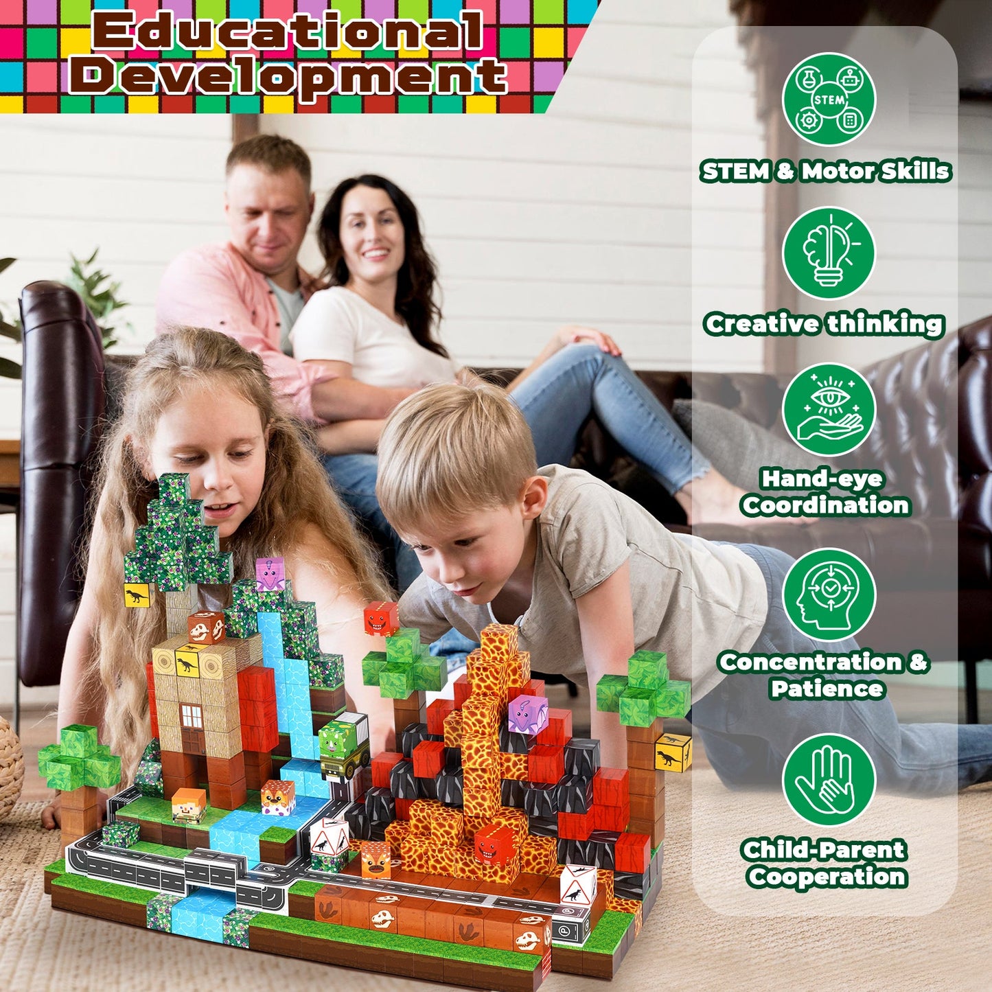 Magtribe™【Dinosaur Age】Magnetic Building Blocks | 100 PCS | 0.8" | Fiction