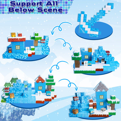 Magtribe™【Frost Zone】Magnetic Building Blocks | 100-150 PCS | 0.8" | Village