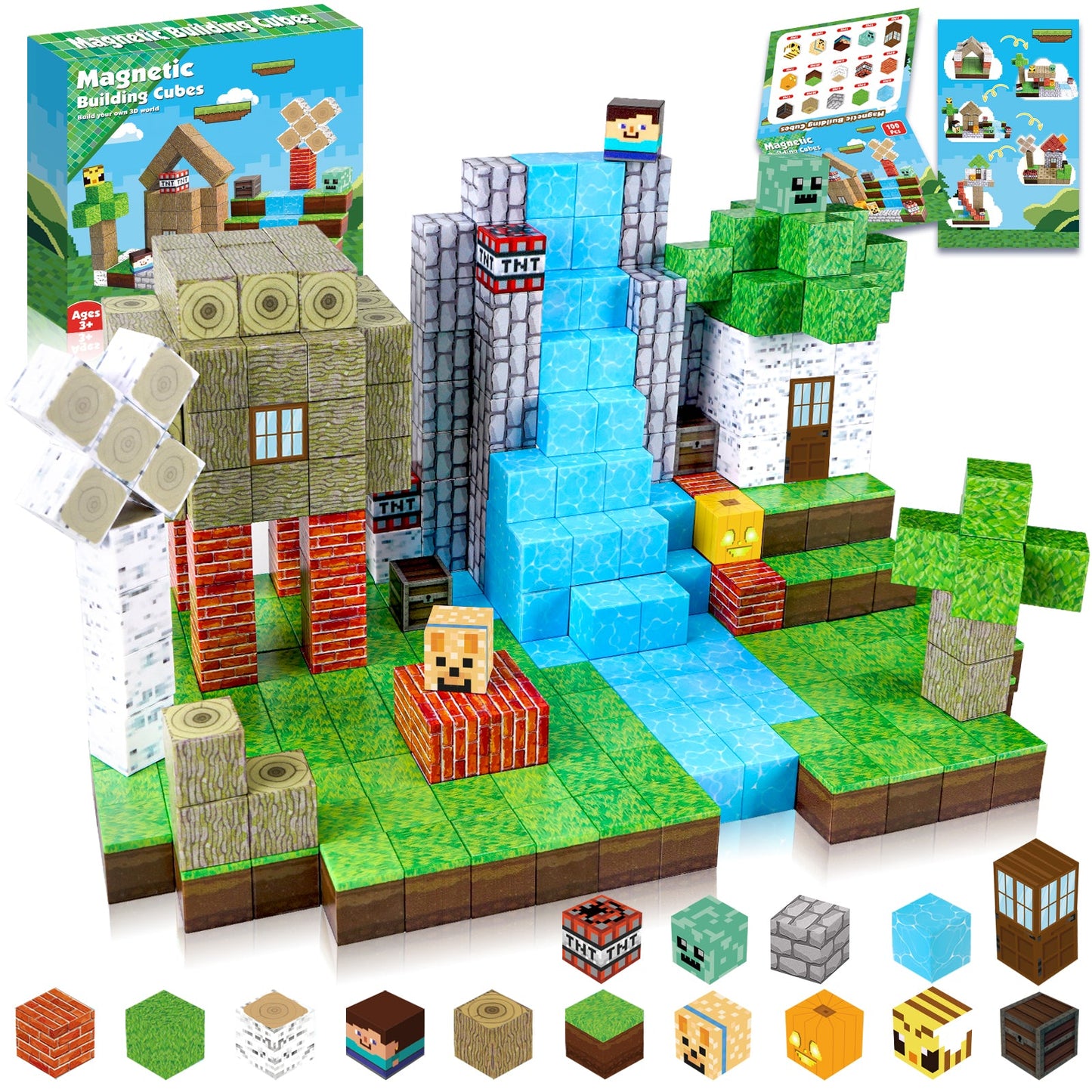 Magtribe™【Forest Life】Magnetic Building Blocks | 100-300 PCS | 0.8" | Village