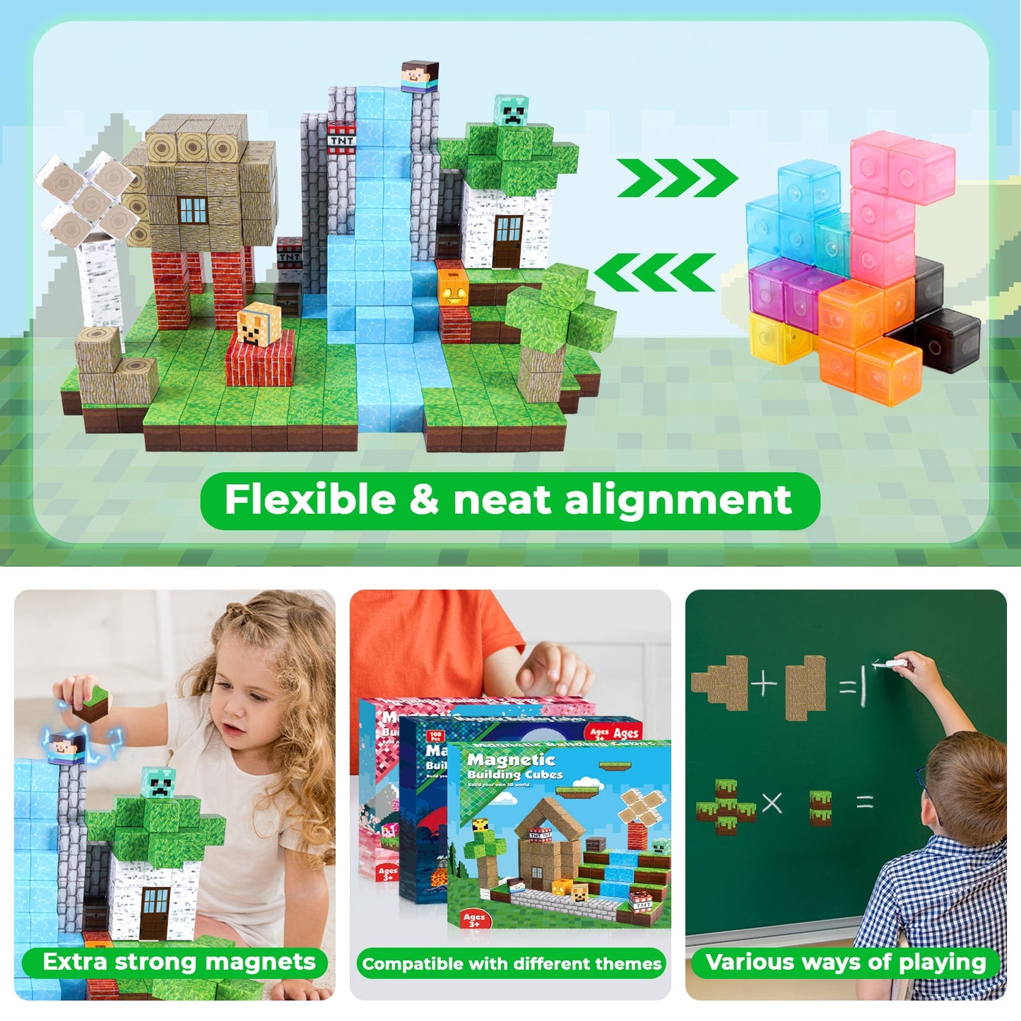 Magtribe™【Forest Life】Magnetic Building Blocks | 100-300 PCS | 0.8" | Village