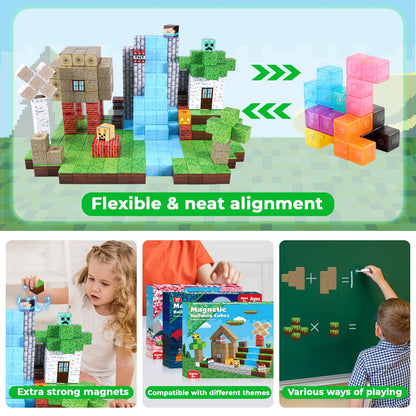 Magtribe™【Forest Life】Magnetic Building Blocks | 100-300 PCS | 0.8" | Village