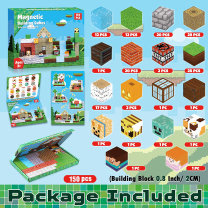 Magtribe™【Forest Life】Magnetic Building Blocks | 100-300 PCS | 0.8" | Village
