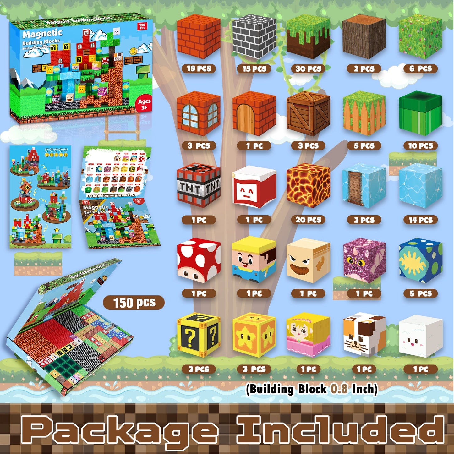 Magtribe™【Gaming Time】Magnetic Building Blocks | 100-150 PCS | 0.8" | Fiction