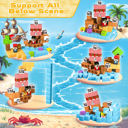 Magtribe™【Pirate Ship】Magnetic Building Blocks | 100 PCS | 0.8" | Fiction