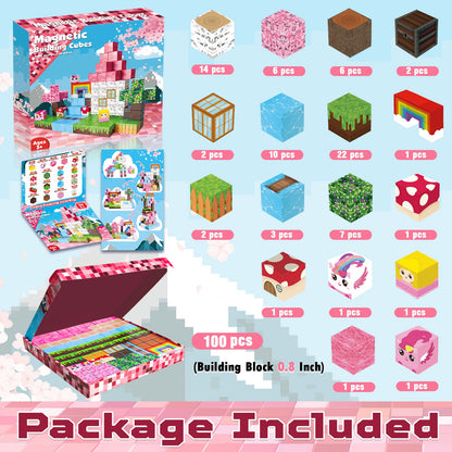 Magtribe™【Unicorn House】Magnetic Building Blocks | 100-150 PCS | 0.8" | Fiction