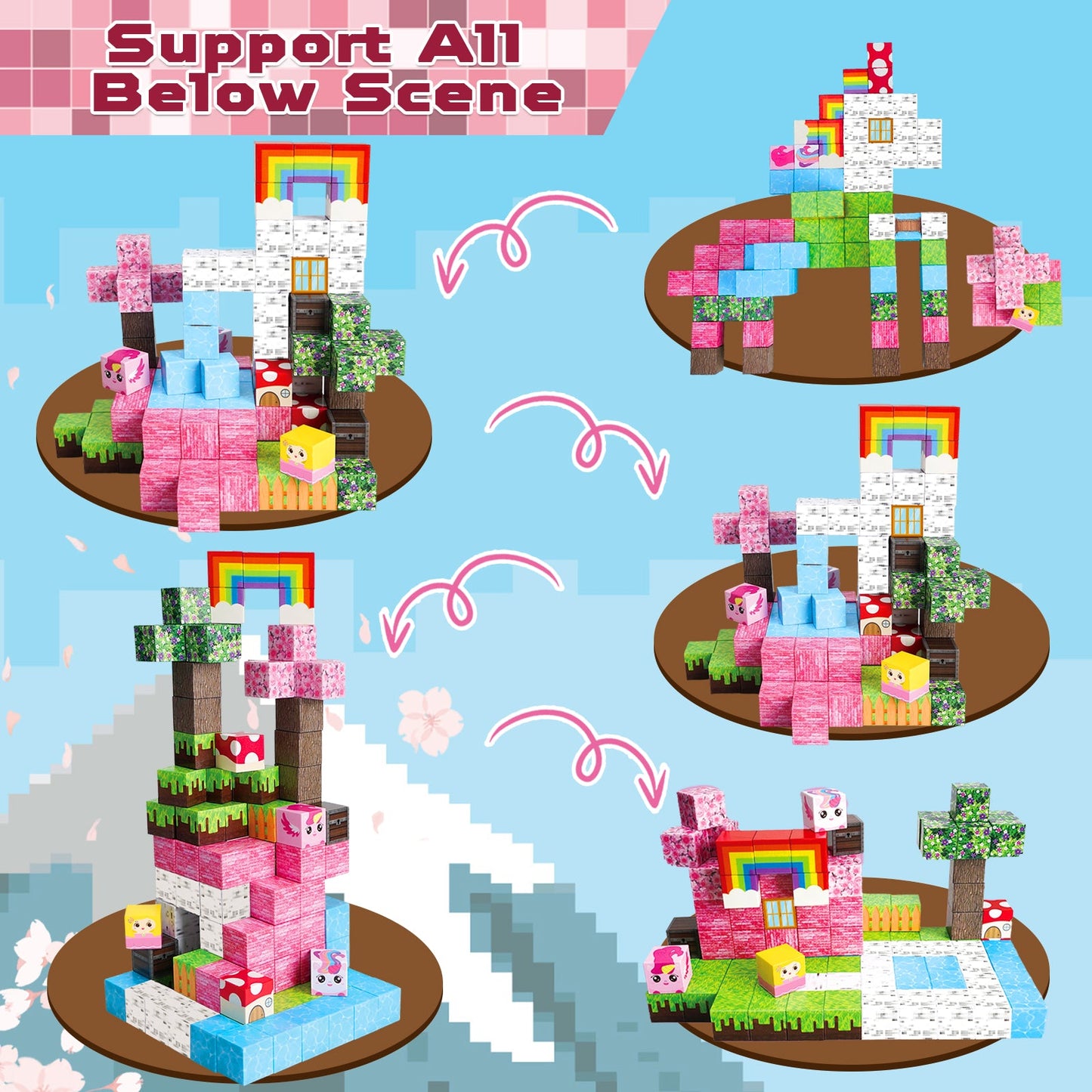 Magtribe™【Unicorn House】Magnetic Building Blocks | 100-150 PCS | 0.8" | Fiction