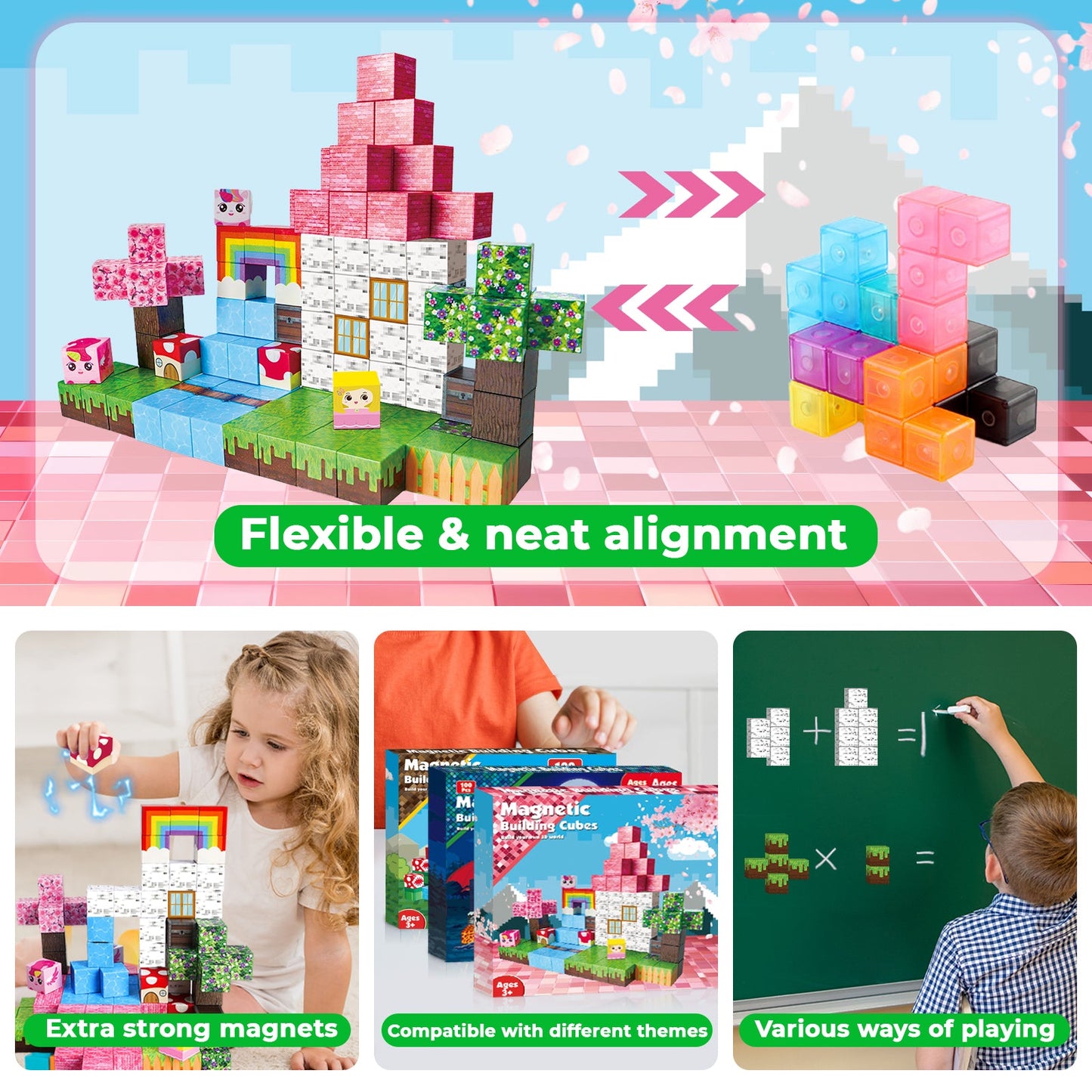 Magtribe™【Unicorn House】Magnetic Building Blocks | 100-150 PCS | 0.8" | Fiction