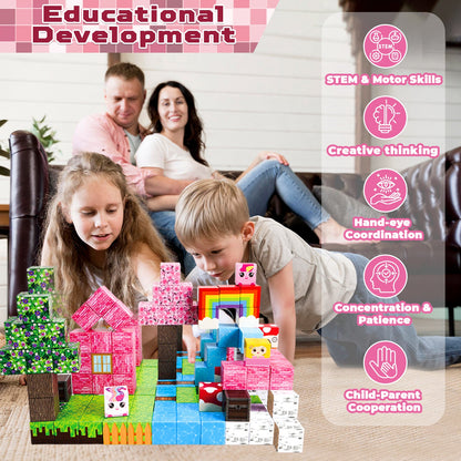 Magtribe™【Unicorn House】Magnetic Building Blocks | 100-150 PCS | 0.8" | Fiction