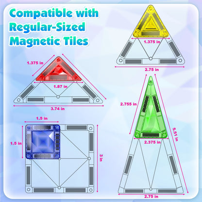 Magtribe™【Symmetric Learning】Magnetic Building Blocks | 40 PCS | 1.5" | Tile