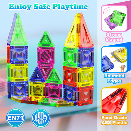 Magtribe™【Symmetric Learning】Magnetic Building Blocks | 40 PCS | 1.5" | Tile