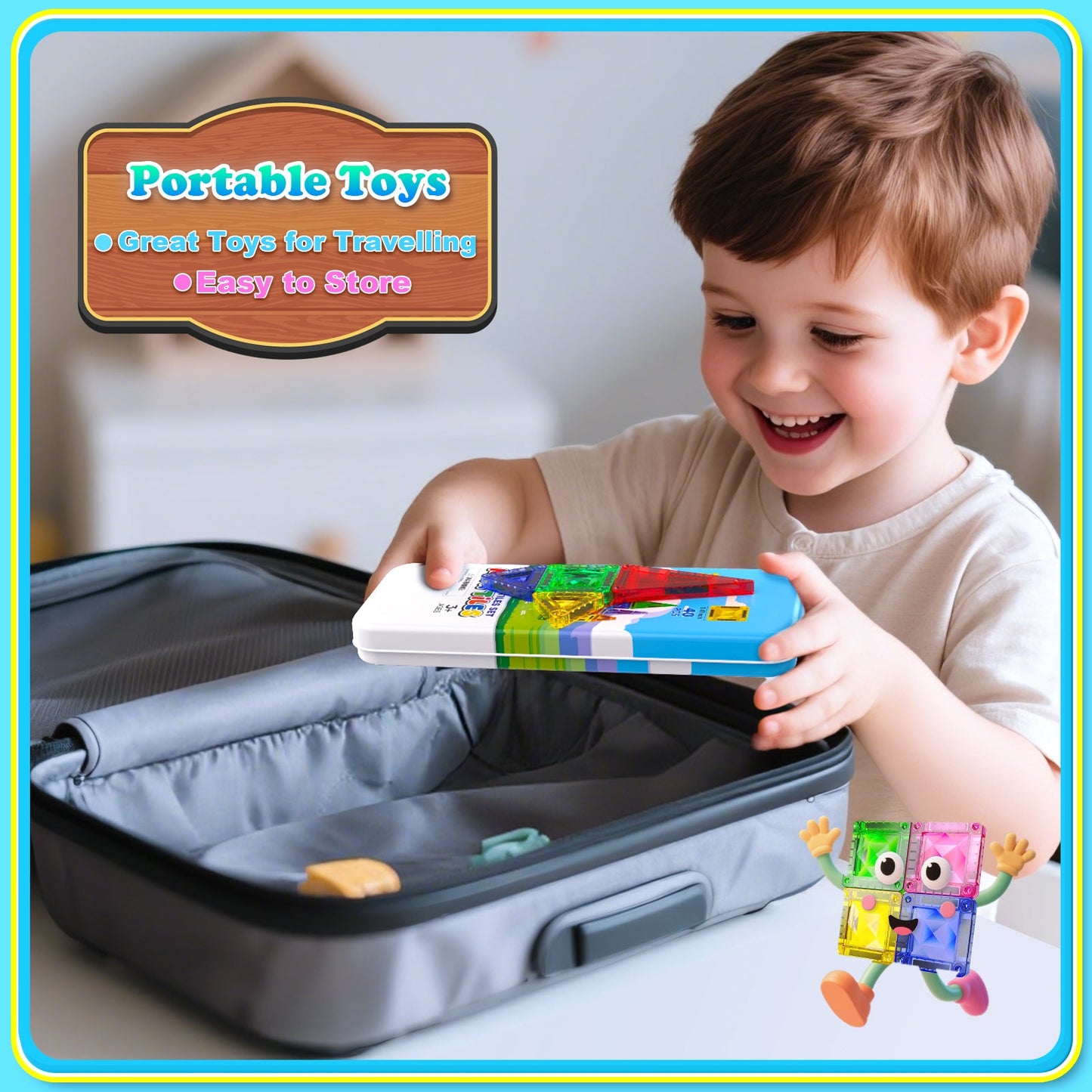 Magtribe™【Symmetric Learning】Magnetic Building Blocks | 40 PCS | 1.5" | Tile