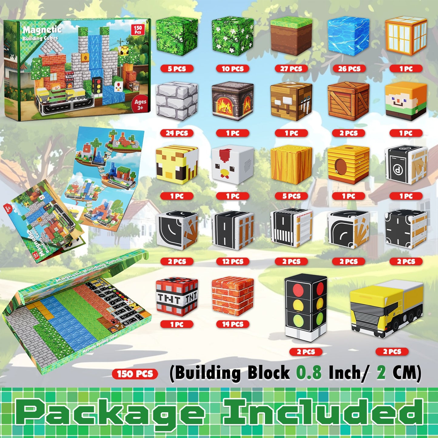 Magtribe™【Suburb City】Magnetic Building Blocks | 100-300 PCS | 0.8" | Village