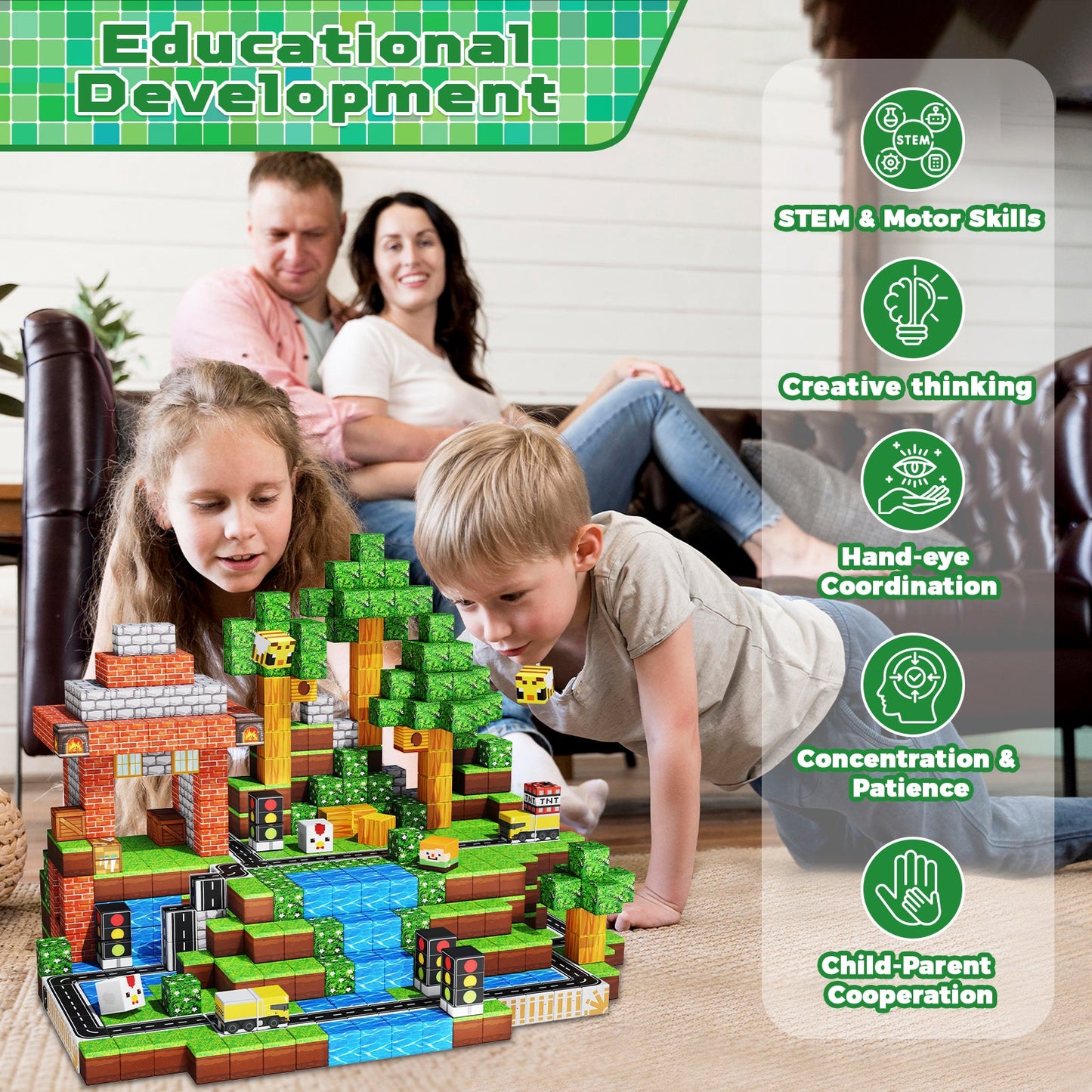 Magtribe™【Suburb City】Magnetic Building Blocks | 100-300 PCS | 0.8" | Village