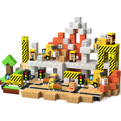 Magtribe™【Town Construction】Magnetic Building Blocks | 100 PCS | 0.8" | Village