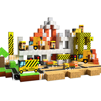 Magtribe™【Town Construction】Magnetic Building Blocks | 100 PCS | 0.8" | Village