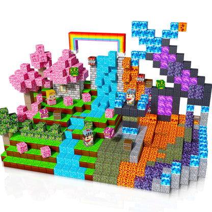 Magtribe™【Pink x Dark】Magnetic Building Blocks | 150 PCS | 0.8" | Adventure